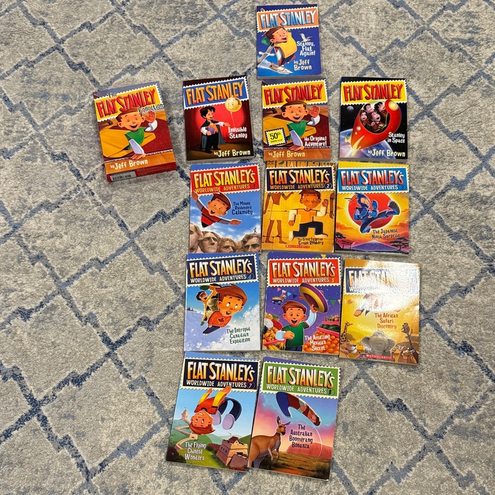 Flat Stanley Worldwide Adventures Books 1-8 & Flat Stanley Collection (4 books)